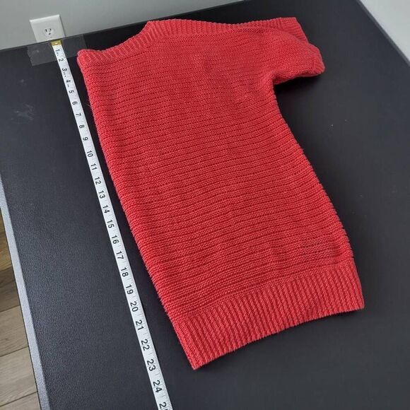 Lauren Ralph Lauren Womens 100% Linen Pullover Top Coral 1X Short Sleeve Boxy - Picture 6 of 6